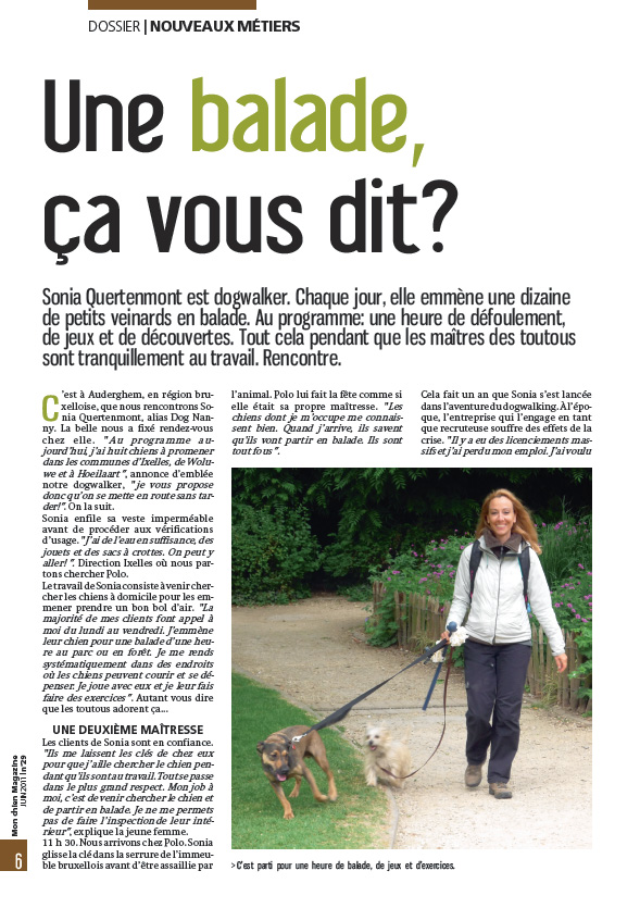 "Une ballade ça vous dit ?" - Mon Chien Magazine - N°29 - Juin 2011